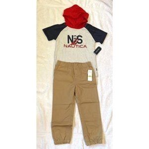 Nautica baby-boys 2 Pieces Hooded T-shirt Pants Set